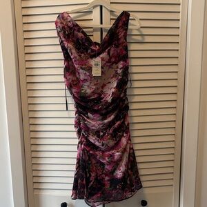 Abercrombie & Fitch Pink and Black Backless Dress